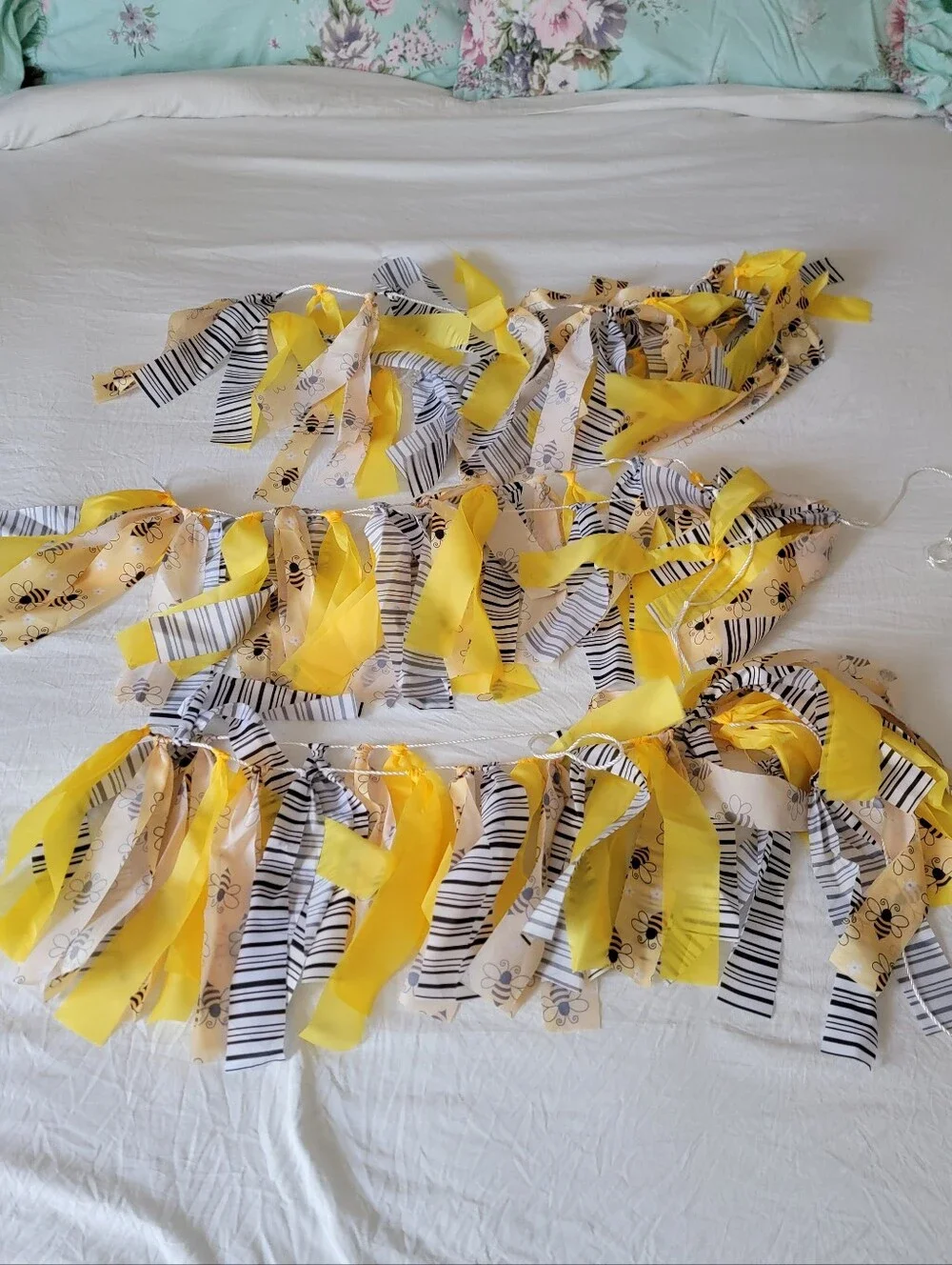 Yellow, Black & White Bee-Themed Party Garland